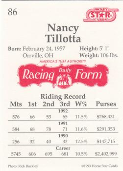 1993 Jockey Star #86 Nancy Tillotta Back
